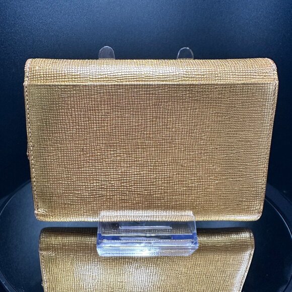 MCM Gold Leather Studded Tri-Fold Wallet- EUC - Picture 3 of 11